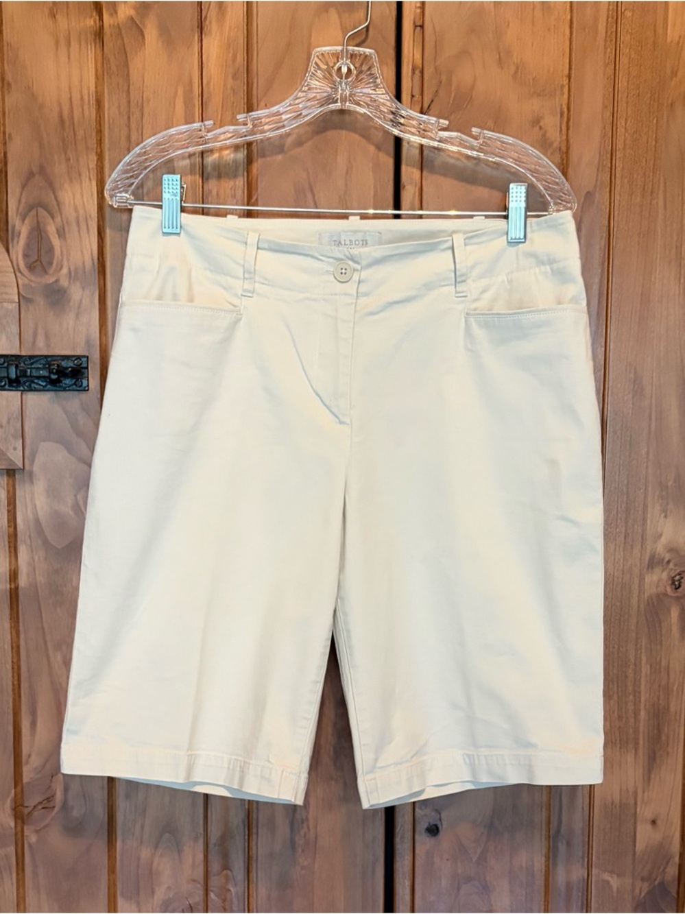 Talbots Light Cream Mid-Rise Bermuda Shorts